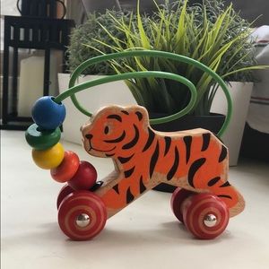Wooden tiger bead toy